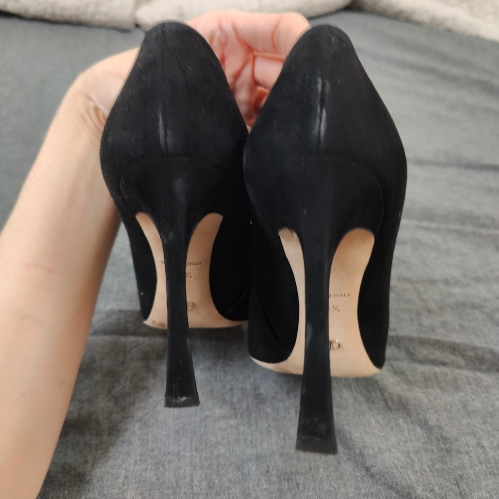 Christian Dior Boots Womens 38.5 Black Suede Pointed Toe‎ Stiletto Ankle Booties - Picture 7 of 13